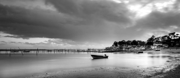 village ostréicole, noir et blanc, krystyne Ramon , photos de paysages mer