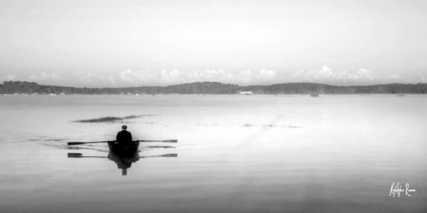 rameur sur le bassin, krystyne Ramon , photos de paysages mer